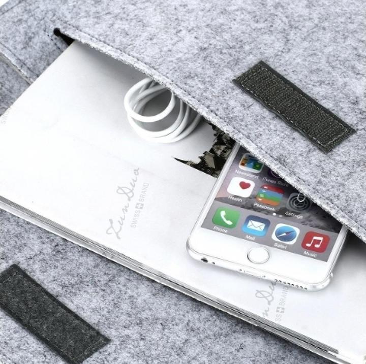 Actual product image Screenguard 2-in-1 Felt Sleeve Macbook & Notebook 12" 11" Felt Case (12", Apple)