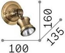 Productafbeelding Ideal lux BARBER GU10 wandlamp dimbaar gebrand warm wit 159997 (640 lm, GU10)
