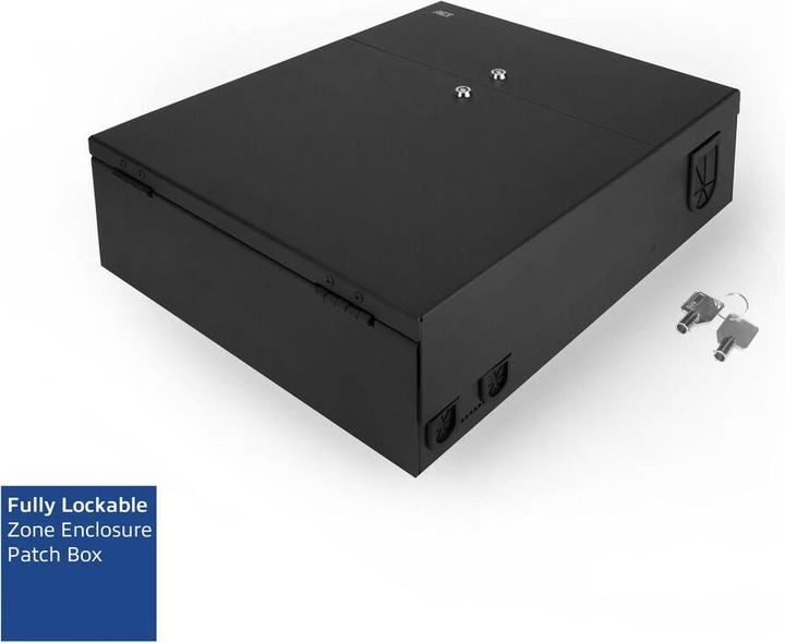 Actual product image Lockable zone enclosure patch box 8 slots for fibre and copper