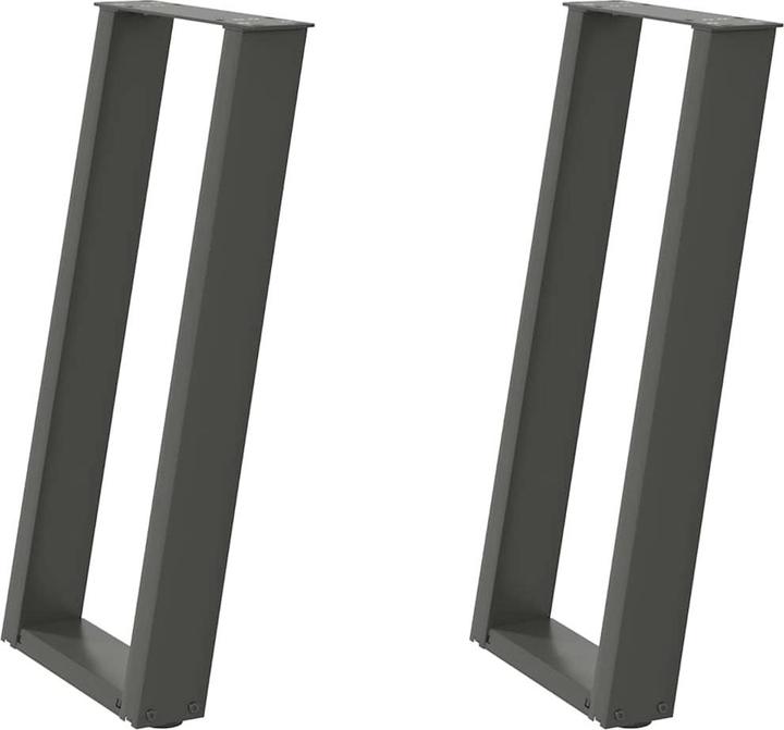 Produktbild VidaXL Couchtischbeine U-Form 2 Stk. Anthrazit 30x(30-31) cm Stahl Tischbein