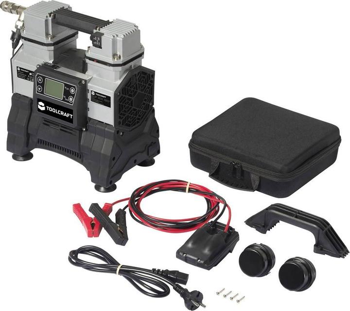Image du produit Toolcraft TO-8952876 Compresseur d'air 500W 12 V/DC, 24 V/DC, 220 V/AC 9 bar (9 bar, 5 l)
