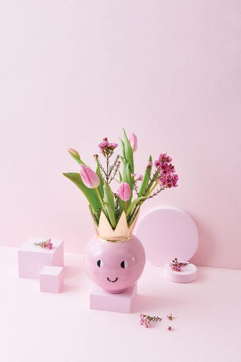 Actual product image Rico Design Ceramic vase crown, pink.700246