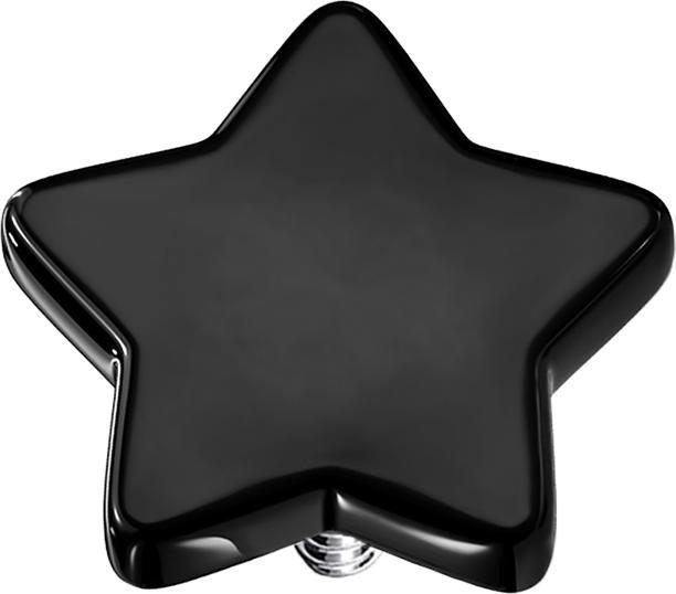 Star Piercing Dermal Anchor Stern schwarz (ohne Messing, Chirurgenstahl 316L)