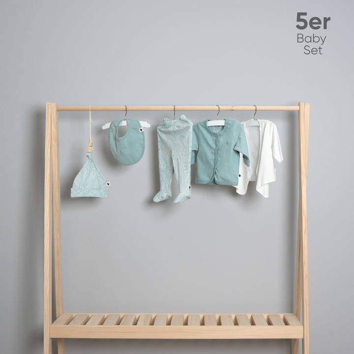Actual product image TotsTale Premium 5-teiliges Babyset aus Bio-Baumwolle – für Neugeborene – Hose, Mütze, Body u.m. (50, 56, 62, 68)