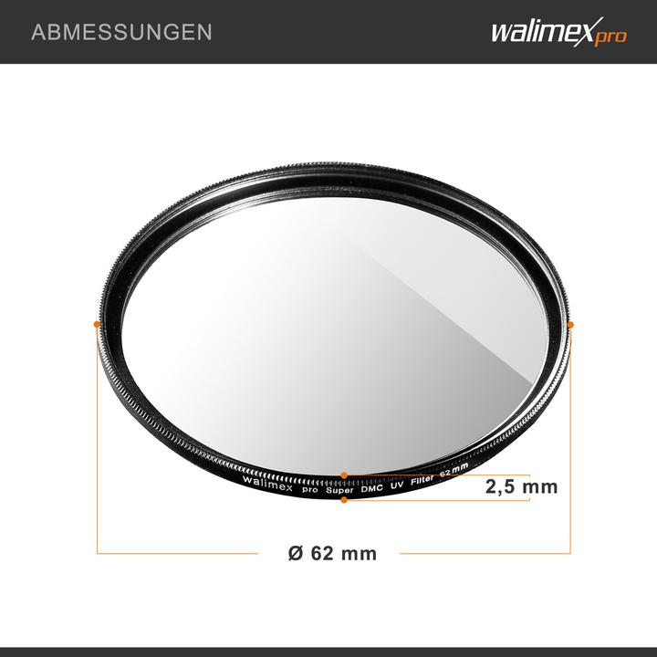 Immagine prodotto Walimex pro per filtro UV Slim Super DMC 62mm (62 mm, Filtro UV, 62 mm)