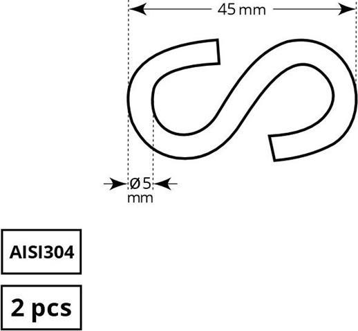 Produktbild Haushalt Stainless Steel S-Shaped Hook 5 mm 2d