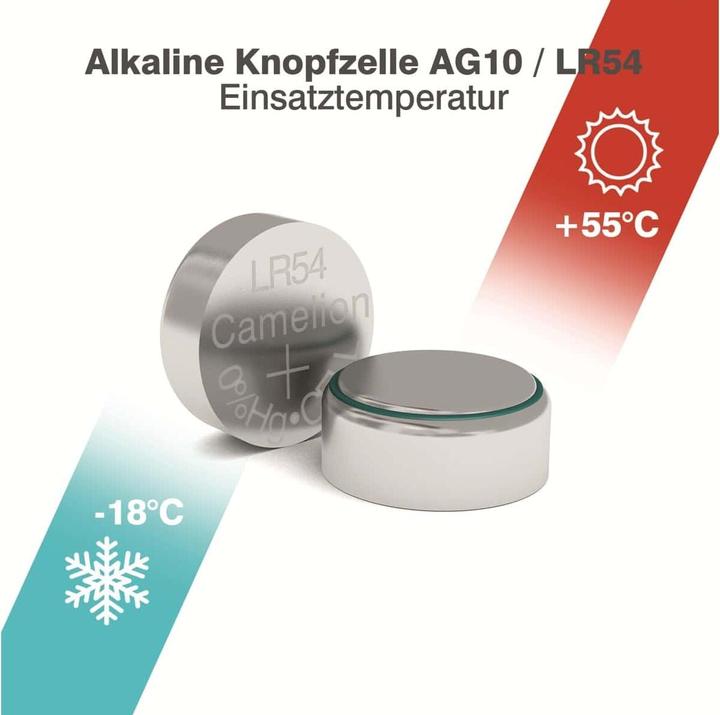 Produktbild Camelion LR45 / AG10 Knopfzellen im 10er-Blister (10 Stk., AG10, 80 mAh)