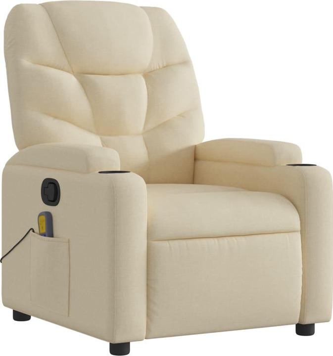 Immagine prodotto VidaXL Poltrona massaggiante in tessuto color crema,Colore: Crema,Materiale: Tessuto (100