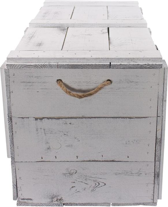 Produktbild Holz Zollhaus Truhe Vintage Shabby Weiss, 85 x 42 cm (42 x 85 x 12 cm, 137.51 l)