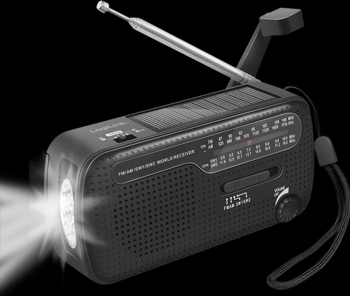 Productafbeelding LogiLink Dynamo handslinger radio (MW, VHF, KW)