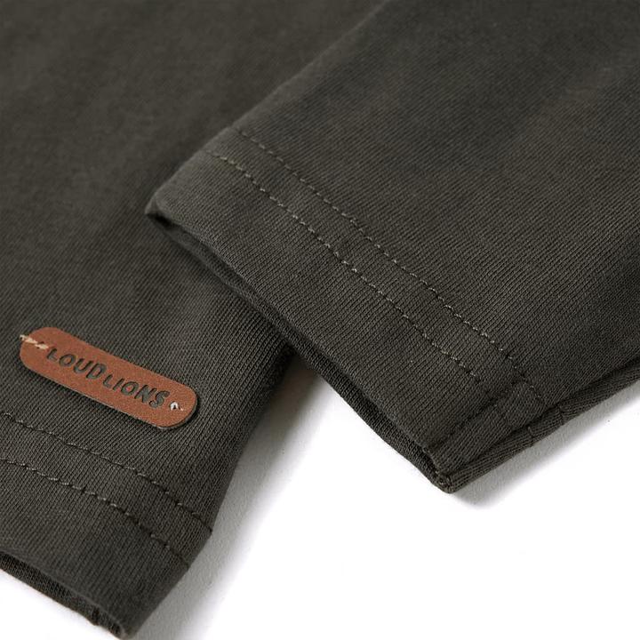 Immagine prodotto VidaXL Camicia a maniche lunghe da bambino kaki 116,Materiale: 100 (116)