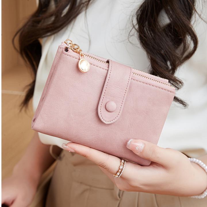 Produktbild Only-Bags.Store Retro-Brieftasche mit Knopfverschluss, mehreren Kartenfächern, RFID-Blockierung, dreifach