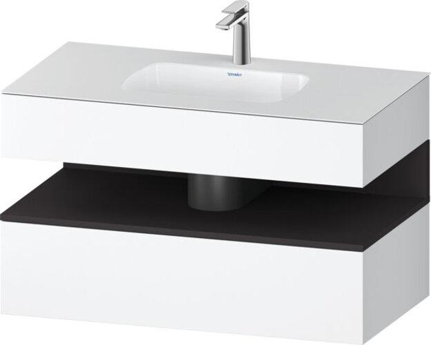 Duravit Qatego built-in washbasin with console washbasin base, 1000x550x600mm, niche graphite superm