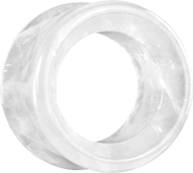 Star Piercing Flared Tunnel aus Milchquarz Stein (ohne Messing, Mineralisch)