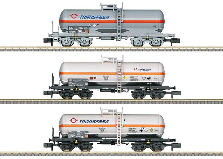 Produktbild MiniTrix 18267 N 3er-Set Kesselwagen TRANSFESA der RENFE (Spur VI)