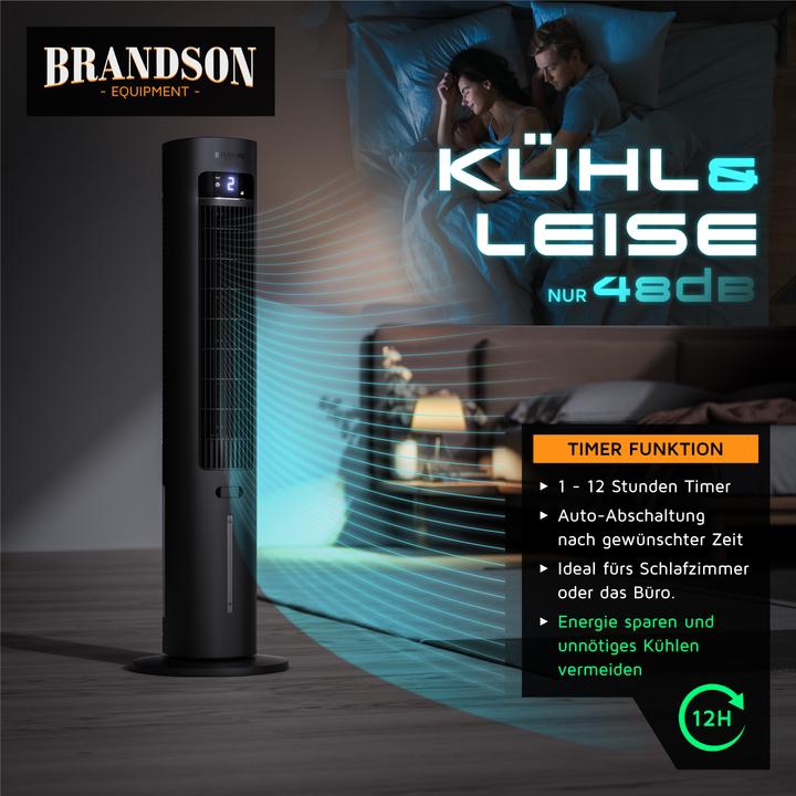 Produktbild Brandson Mobiler Luftkühler, Verdunstungskühler, Timer, Lüfter, Klimaanlage, 55W Wasserkühlung Turmventilator