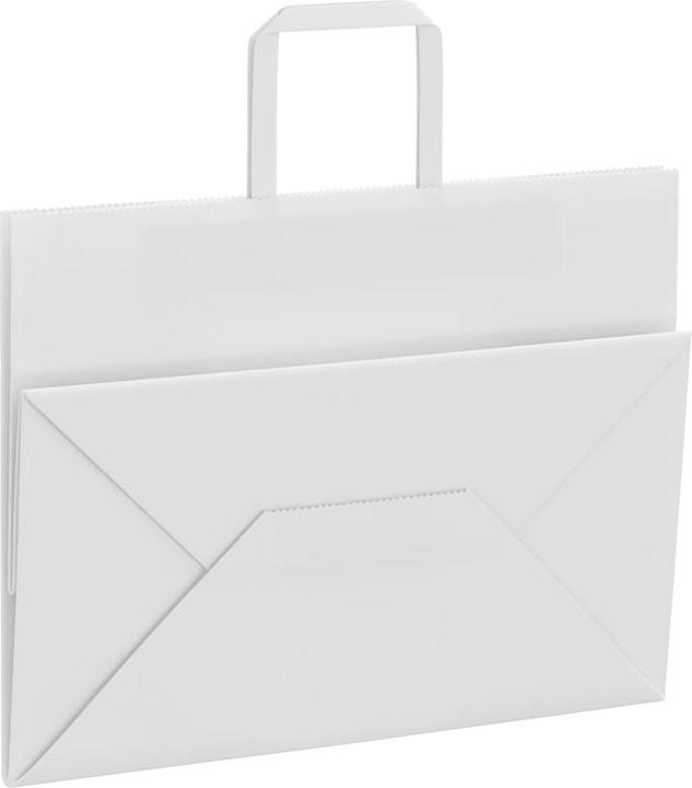 Produktbild VidaXL Kraftpapiertüten 50 Stk. mit Henkel Weiss 32x17x25 cm Papiertüte (Geschenkbox, 50 x)