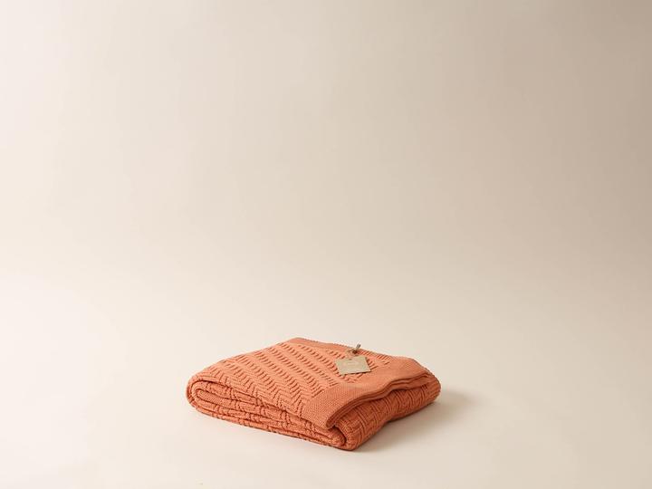 Produktbild Esmée Decke aus Baumwolle 170 x 130 cm, Orange (170 x 130 cm)