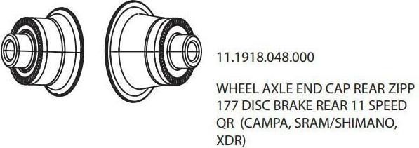 Actual product image Zipp End Cap Rear 177disc 11sp Qr