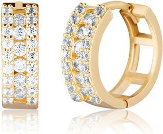 JVD - Gold hoop earrings with zircons ZE0055SJ72-6300