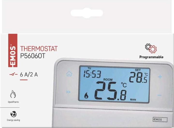Image du produit Emos Thermostat d'ambiance OpenTherm P5606OT, programmable, câblé