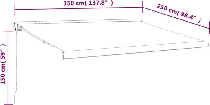 Produktbild VidaXL Gelenkarmmarkise Anthrazit 3,5x2,5 m Stoff und Aluminium (2.50 m)