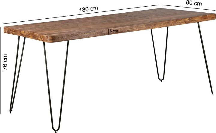 Produktbild FineBuy Esstisch Braun (180 x 76 x 80 cm)