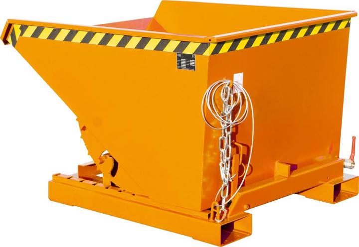 Produktbild eurokraft pro Mini-Kippbehälter für Späne, Volumen 0,225 m³, orange RAL 2000 (225 l)