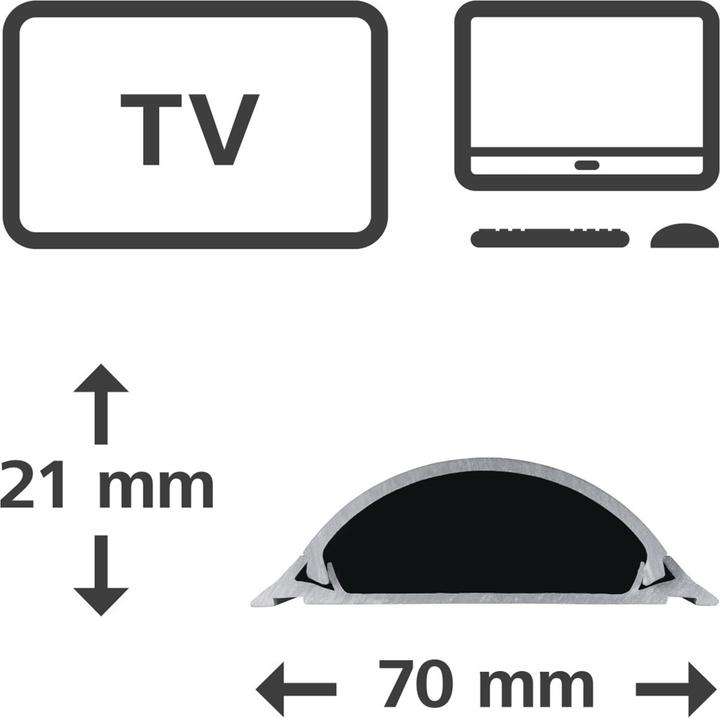 Actual product image Hama Plastic cable duct, semicircular (Duct, 100 cm)