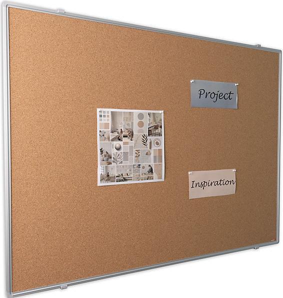 Actual product image eurokraft basic pin board, natural cork, WxH 900 x 600 mm. (Bulletin board, 60 x 90 cm)