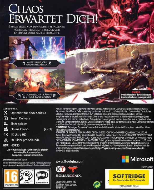 Image du produit Square Enix Stranger of Paradise Final Fantasy Origin (Xbox Series X, Xbox One X, Xbox One S, DE)