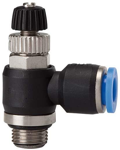 Riegler 110014 "Blue series" throttle check valve, flow restrictor, G 1/8 o.