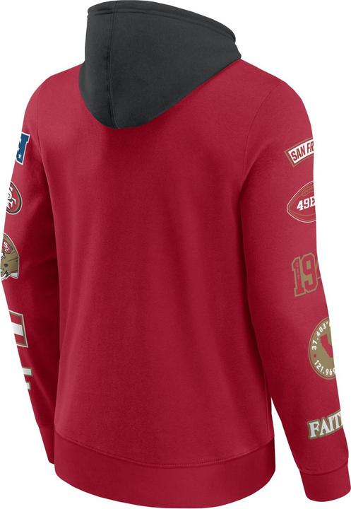 Immagine prodotto Fanatics Felpa con cappuccio con stampa sulle maniche dei San Francisco 49ers NFL - M (M)