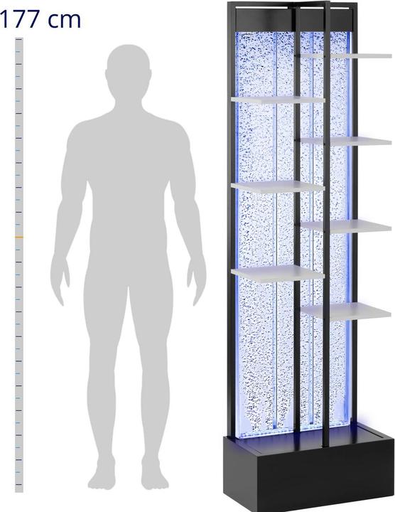 Produktbild Uniprodo Regal mit Wasserwand LED / RGB Fernbedienung 55 x 30 x 187 cm Wassersäule