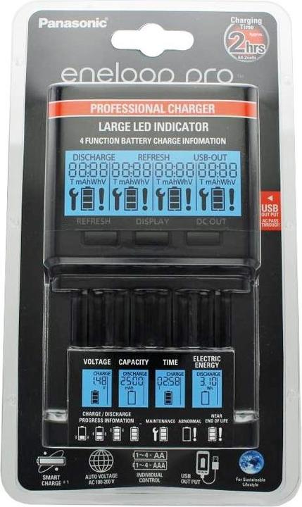 Produktbild Panasonic Ladegerät Eneloop BQ-CC65 inkl., 4 eneloop AAA Micro und AccuCell AkkuBox Blue (1 Stk., AAA, Ladegerät inkl. Akku)