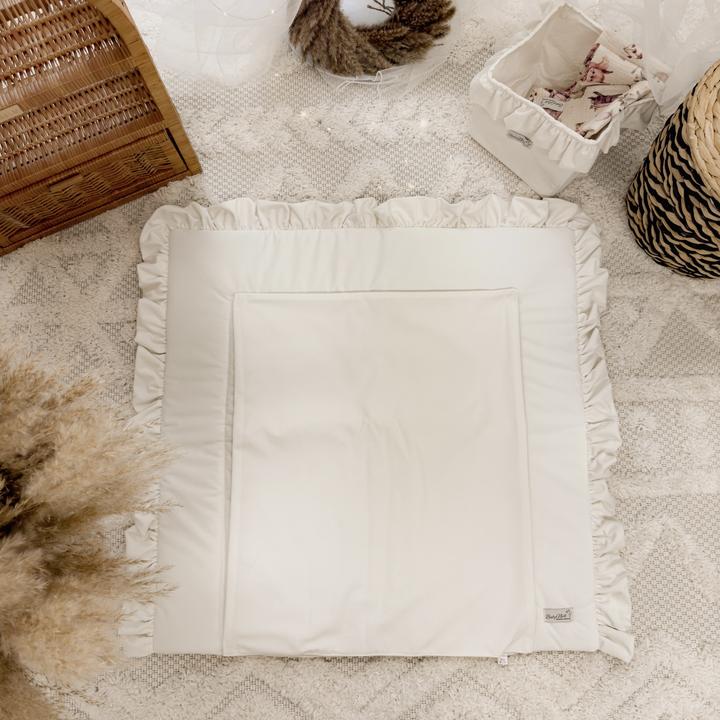 Baby-Nest Changing mat Velvet Including removable waterproof pad | Cream (80 x 75 cm)