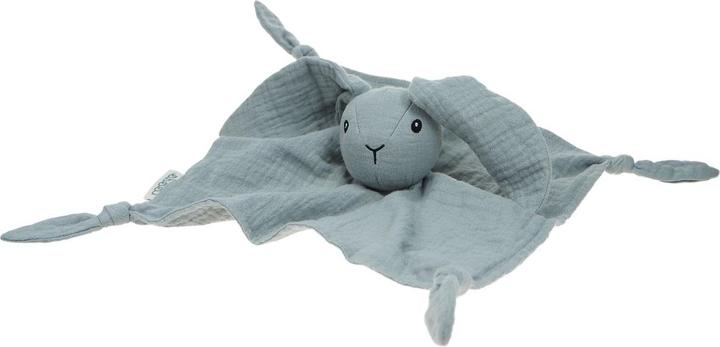 idiS Doudou lapin 100% coton bio bleu