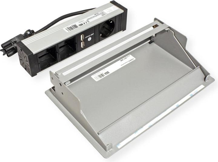 Produktbild Bachmann 900.408 CONEO Set Einbaurahmen u.4-fach Steckdosenleiste (1 x, USB-A, 0.20 m)