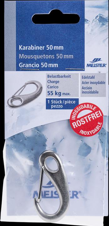 Meister Karabinerhaken Edelstahl 50x24 mm