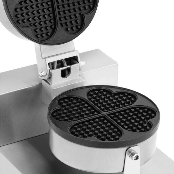 Produktbild Royal Catering Waffeleisen Waffelmaschine Wende-Waffelautomat herzförmig 1000 W 0 - 5 min Timer