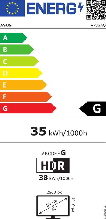 Energie-Label ASUS TUF VP32AQ (2560 x 1440 Pixel, 31.50")