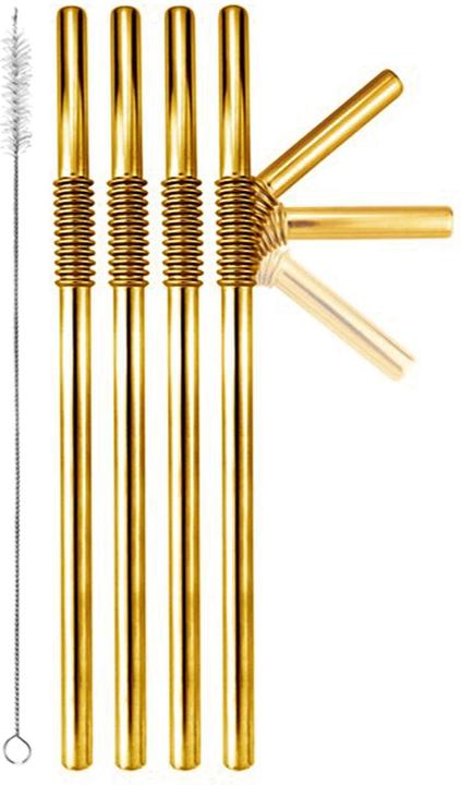 Actual product image Turtleneck Straw Bendable stainless steel drinking straws (4 x)