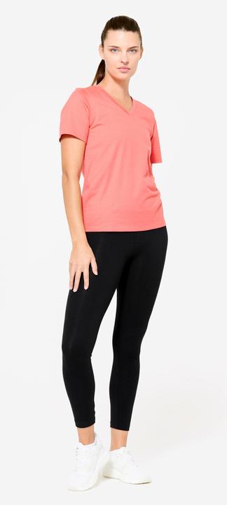 Image du produit Domyos T-Shirt Damen V-Ausschnitt Baumwolle - rosa (XS)