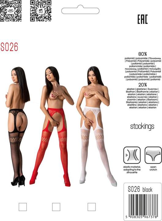 Actual product image Passion S026 Medias Con Liguero Blanco Talla Unica (One size, Single pack)