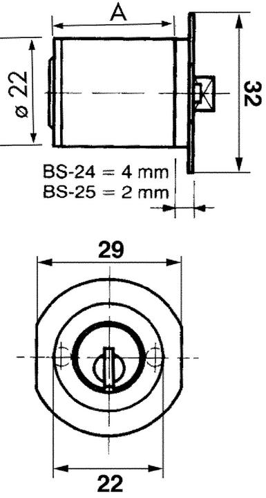 Produktbild Kaba Möbelzylinder 8 Typ 1040 (Zylinderschlüssel)