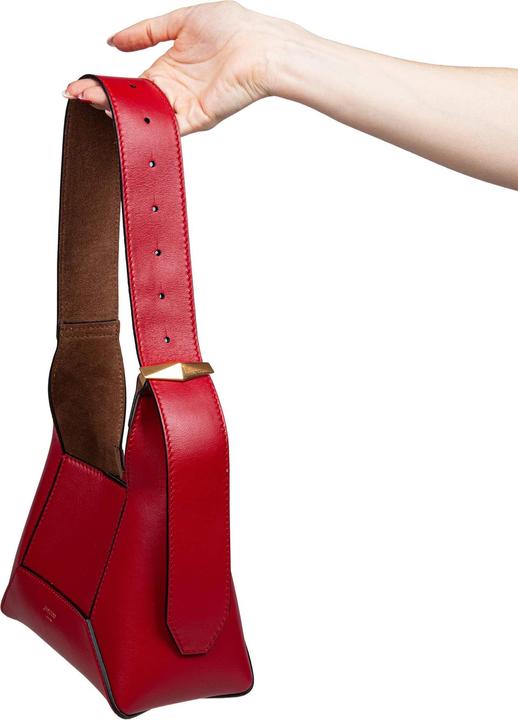 Actual product image Jimmy Choo diamond hobo/s shoulder bag in red leather