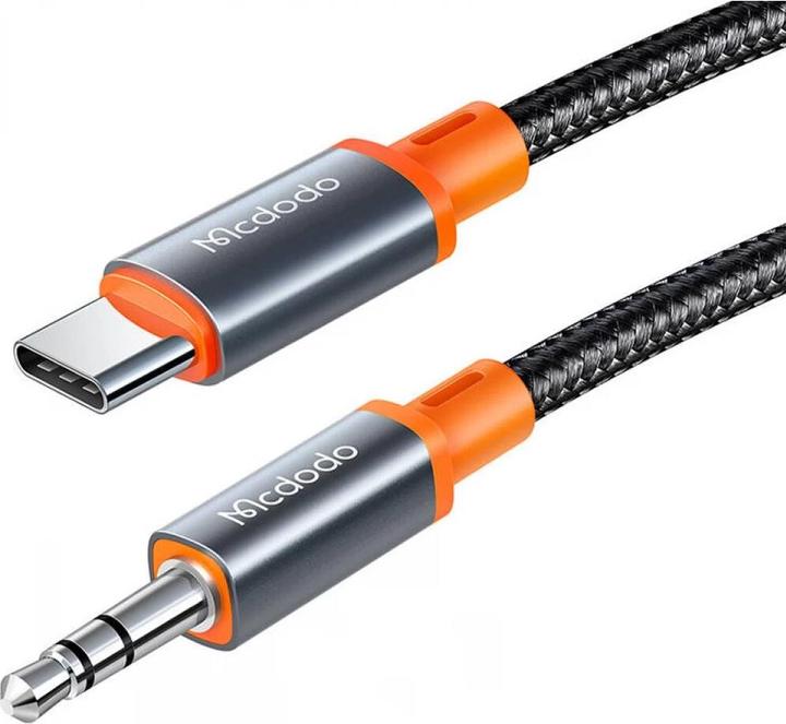 Actual product image Mcdodo Typ-C auf AUX 3.5 Stecker-Spiralkabel (3.5mm jack, USB Type C)