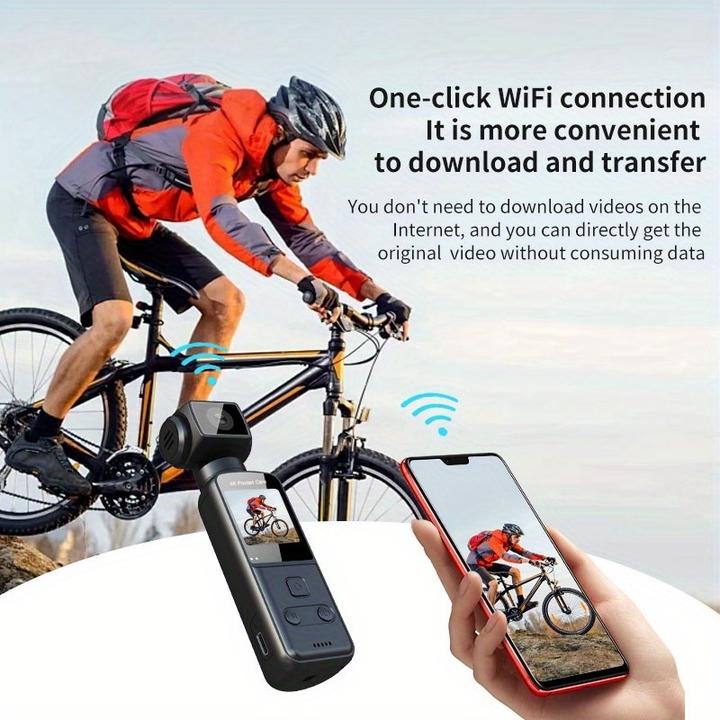 Produktbild PhoneLook 4K Tragbare Actionkamera mit 270° Rotationsobjektiv, Leicht, Wiederaufladbar für Vlogging und Reisen (Bluetooth, WLAN)