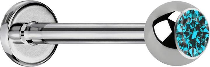 Immagine prodotto Star Piercing Micro Labret argento con sfera e cristallo acqua (Titanio G23, senza ottone)