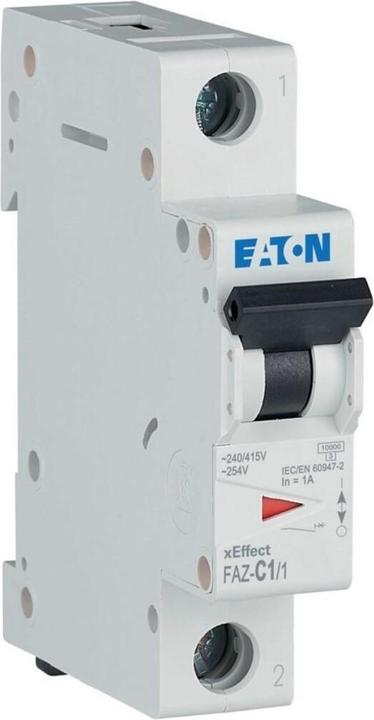 Eaton MCB, 1A, C-type, 1Pole, 15kA